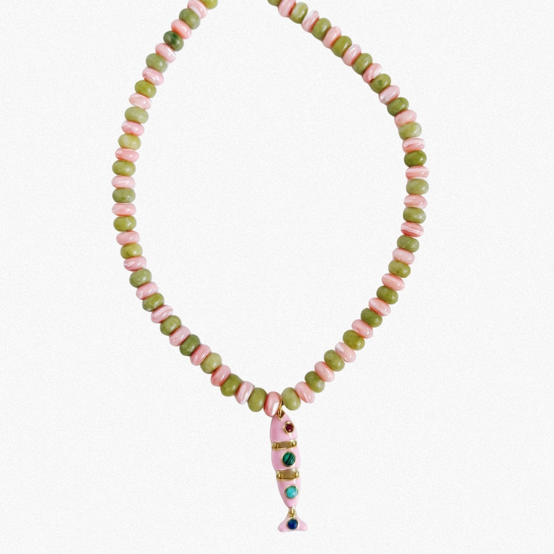 Pink Fish Necklace