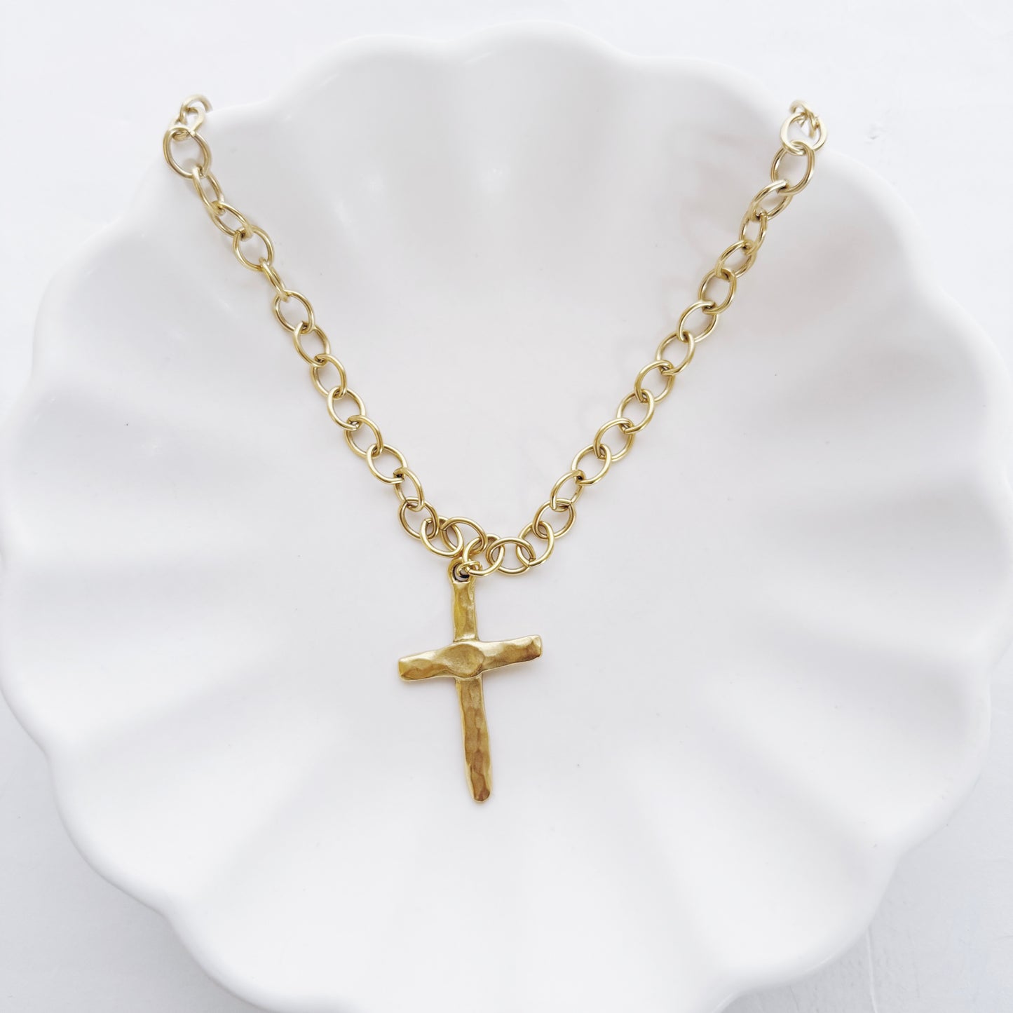 The Hammered Cross Signature Necklace