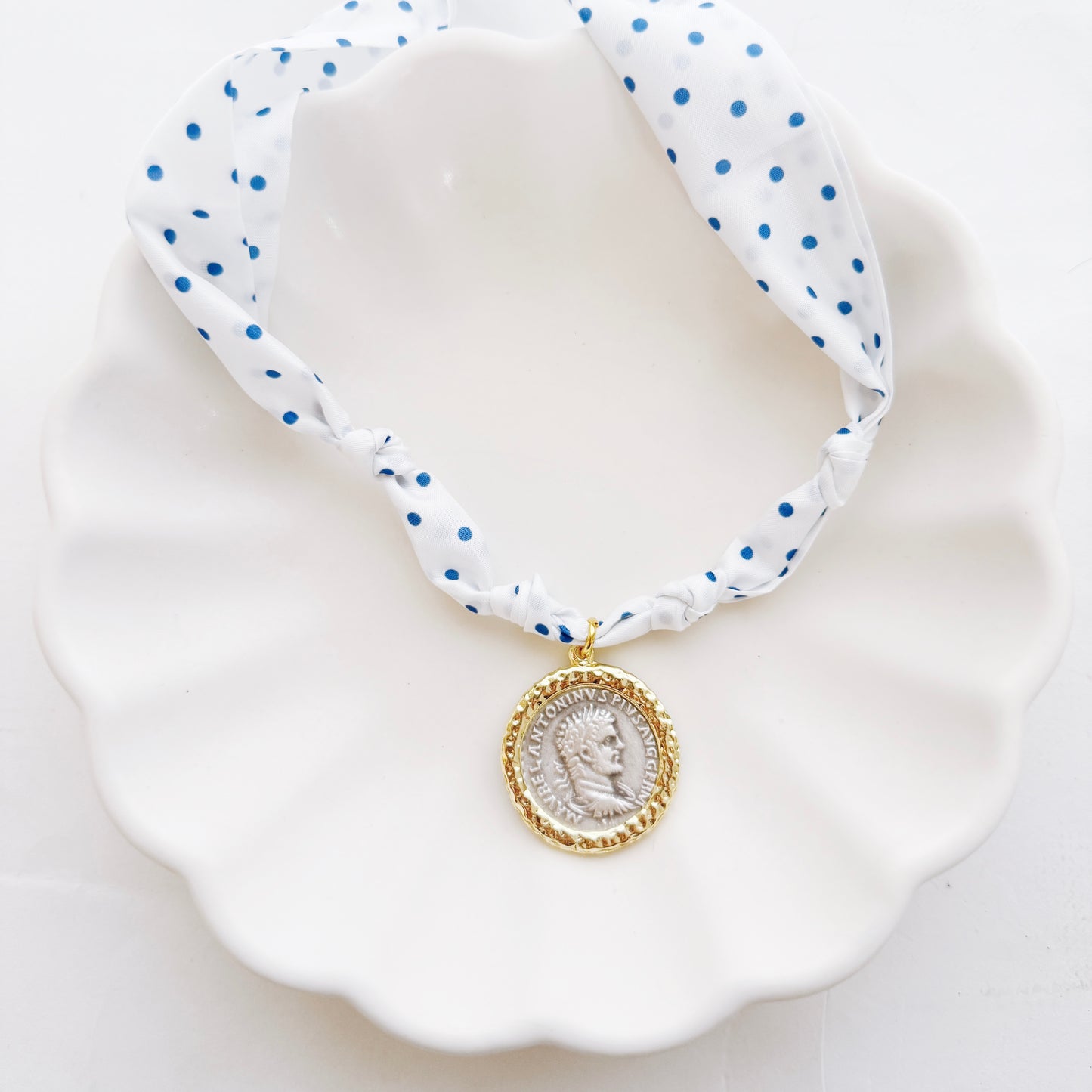 Polka Dot Scarf Necklace