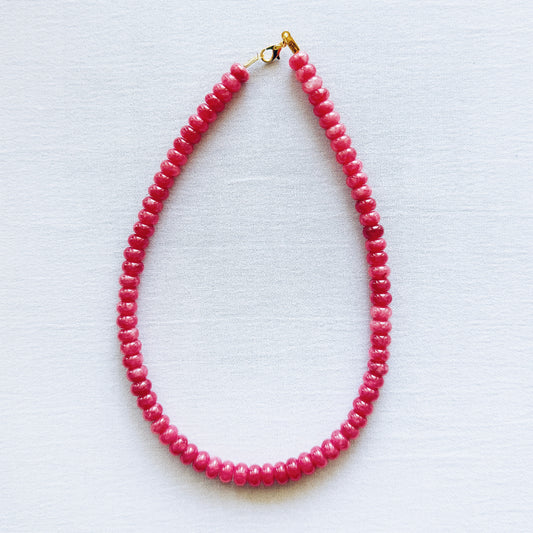 Raspberry Beaded Necklace