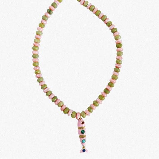 WS Pink Fish Necklace