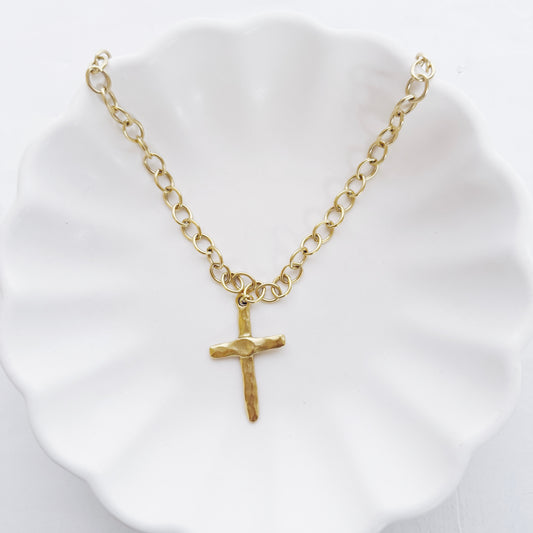 The Hammered Cross Signature Necklace