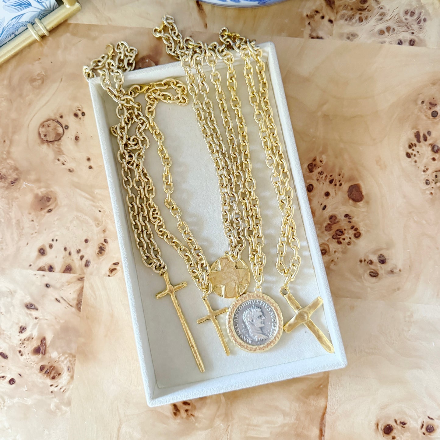 WS Long Cross Signature Necklace