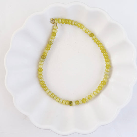 WS Chartreuse Beaded Necklace