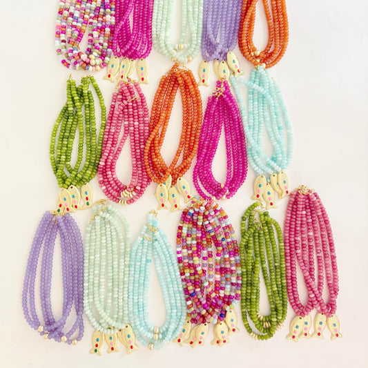 WS Pink Fish Necklace (Top left)