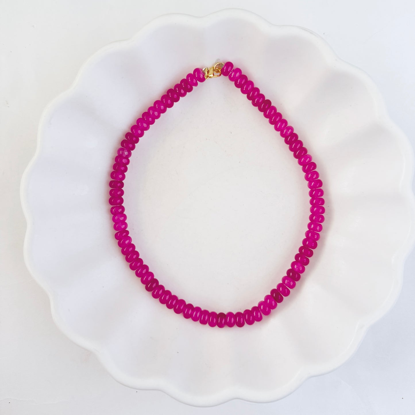 WS Raspberry Beaded Necklace
