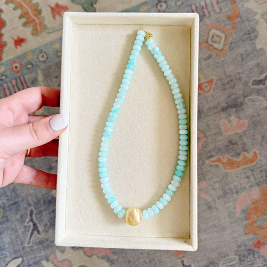 WS Aqua Beaded Necklace
