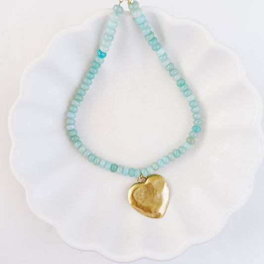 WS Aqua Beaded Necklace