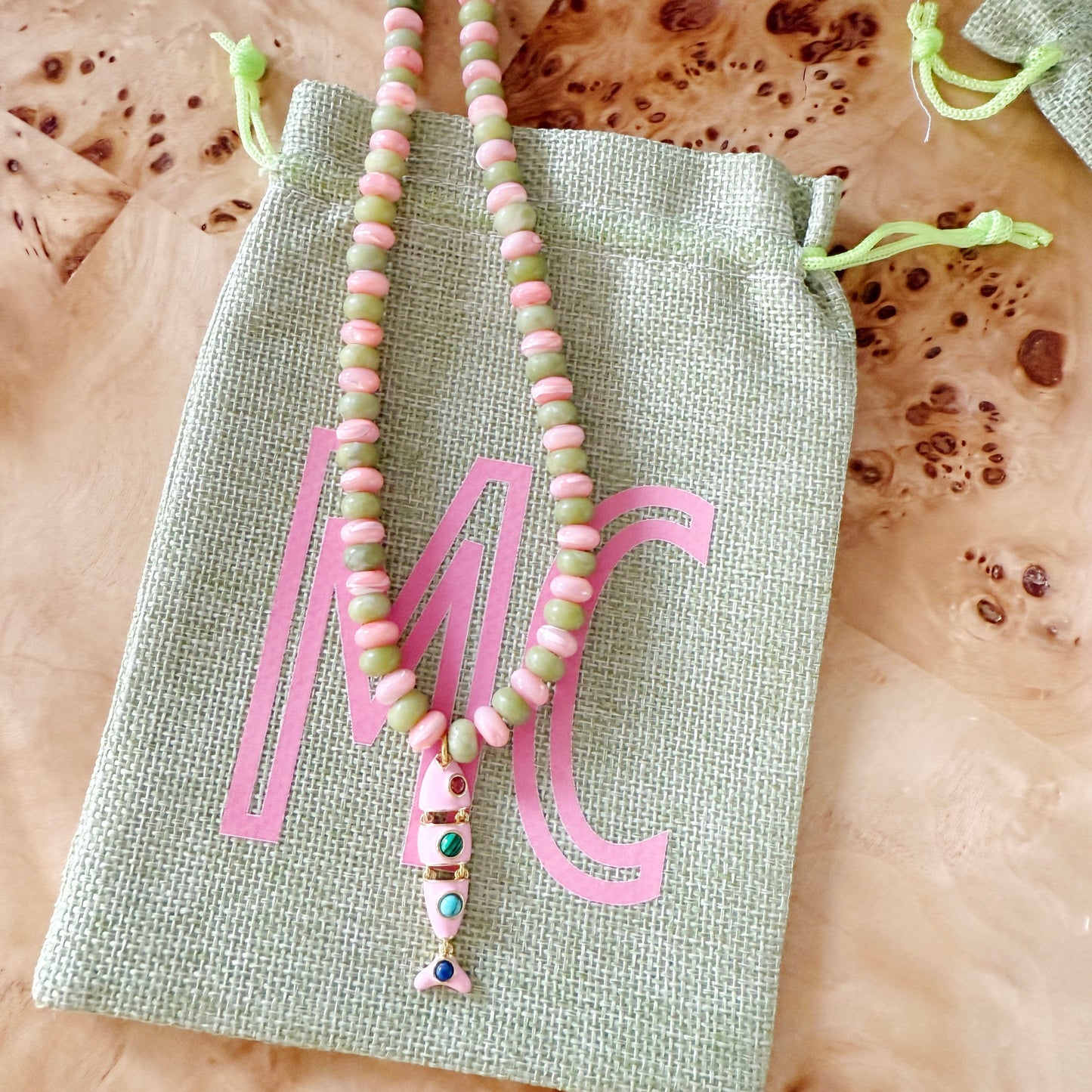 Pink Fish Necklace