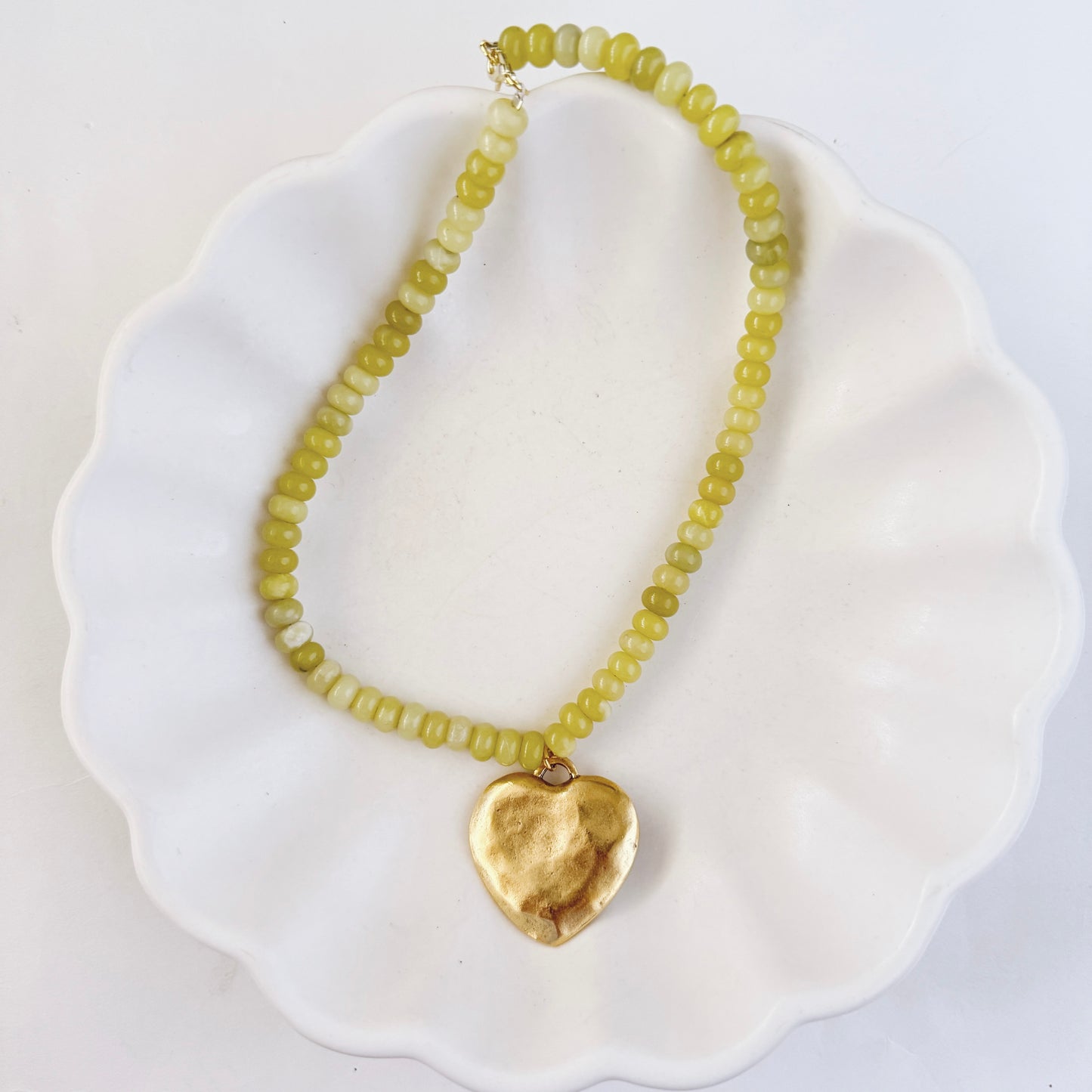 WS Chartreuse Beaded Necklace