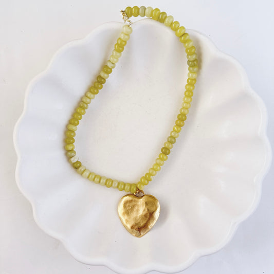 WS Chartreuse Beaded Necklace