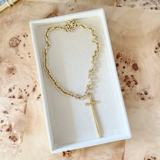 WS Long Cross Signature Necklace