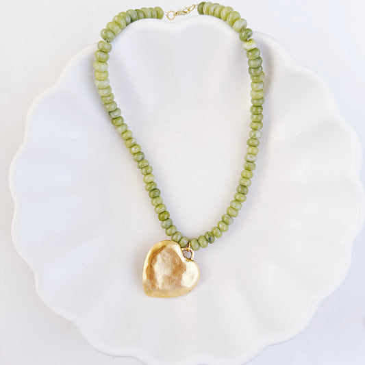 WS Green Beaded Necklace