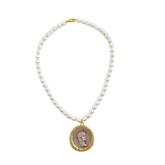 WS Mixed Metal Pearl Necklace